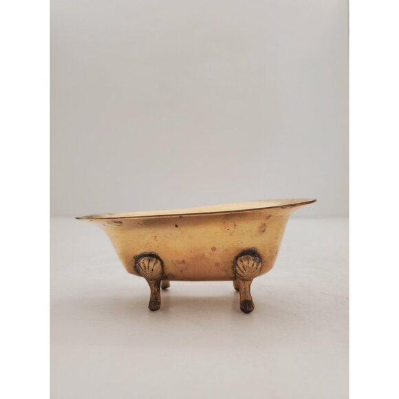 Vintage 1950s / BRASS SOAP DISH / Solid Brass Soap Holder Soap Dispenser… - Picture 2 of 10
